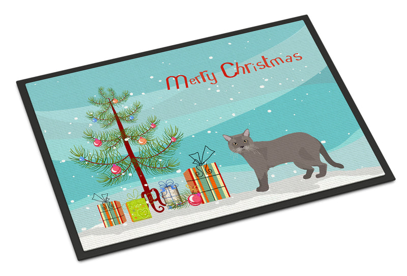 European Burmese Cat Merry Christmas Indoor or Outdoor Mat 18x27 CK4615MAT