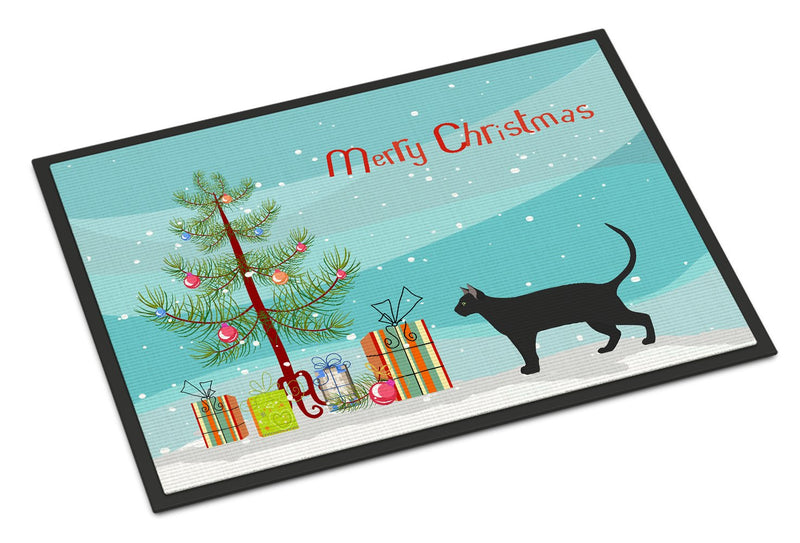 Pantherette Cat Merry Christmas Indoor or Outdoor Mat 24x36 CK4677JMAT