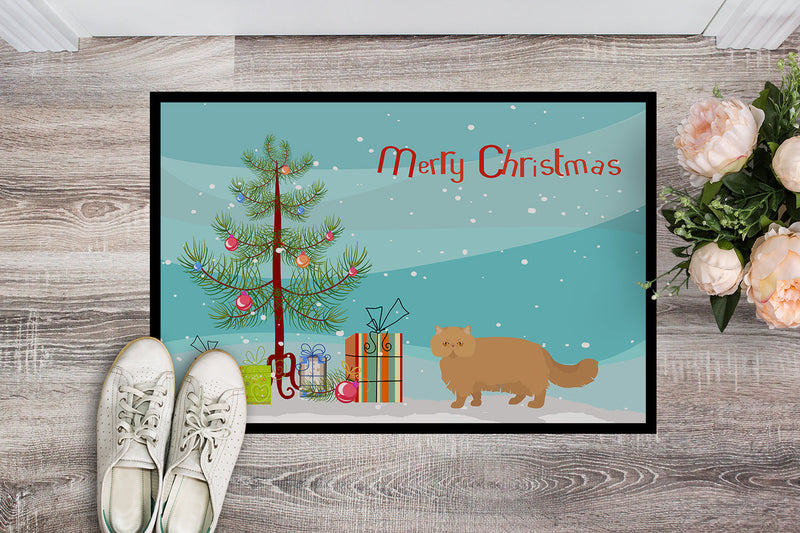 Persian Modern Cat Merry Christmas Indoor or Outdoor Mat 18x27 CK4678MAT