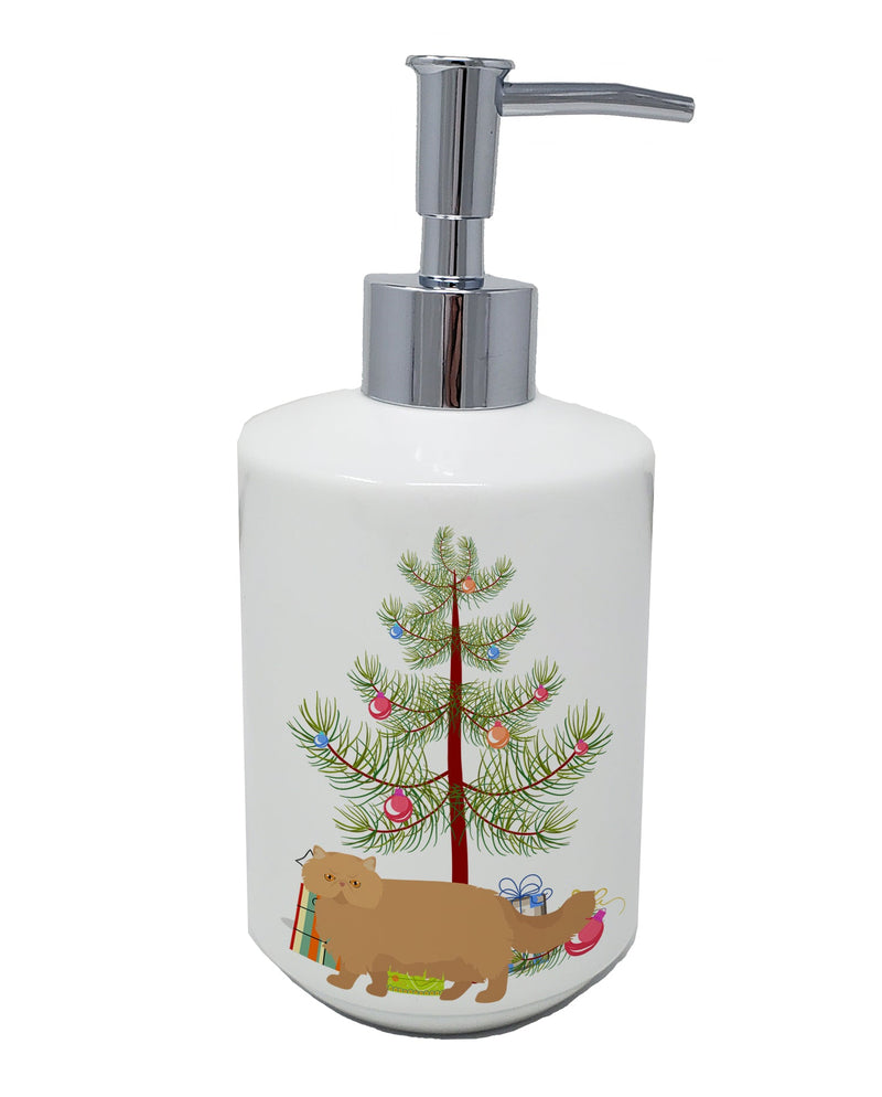 Persian Modern Cat Merry Christmas Ceramic Soap Dispenser