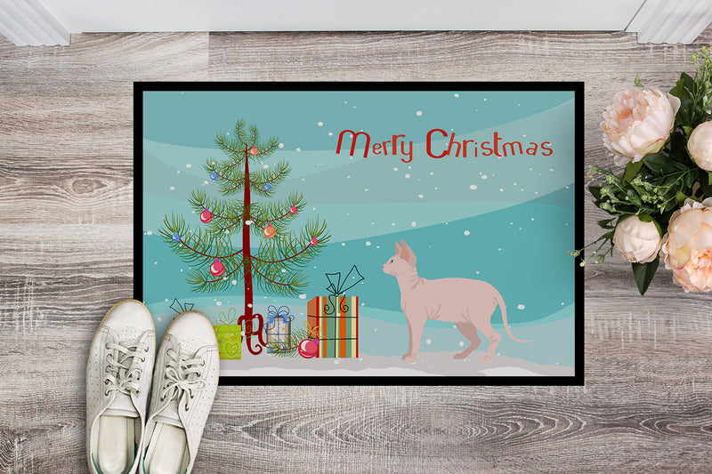 Sphynx Cat Merry Christmas Doormat - 24x36 Decorative Floor Mat – Indoor/Outdoor Rug with Artistic Flair CK4724JMAT