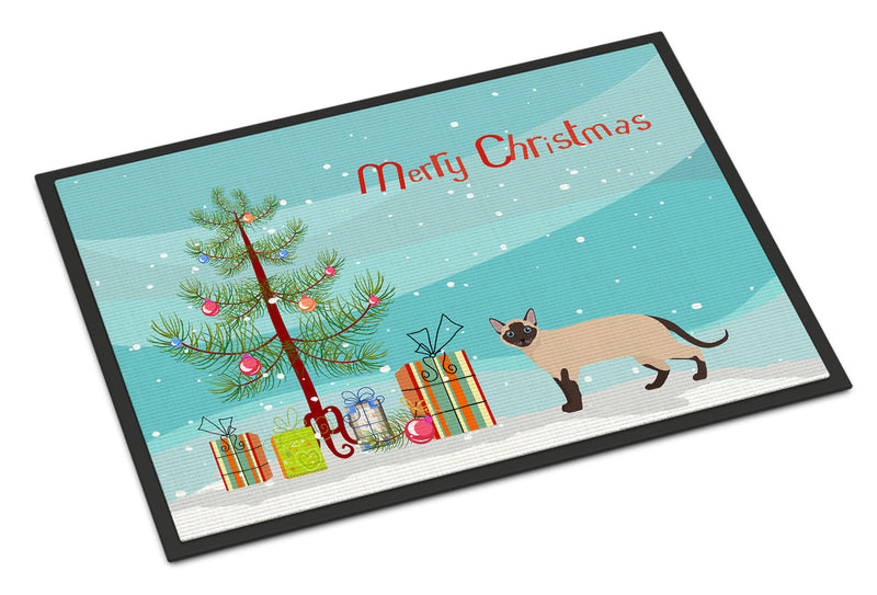Tonkinese Cat Merry Christmas Doormat - 24x36 Decorative Floor Mat – Indoor/Outdoor Rug with Artistic Flair CK4729JMAT