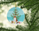 Aegean Cat Merry Christmas Ornament - Round Ceramic Ornament – Artist-Designed Keepsake Decoration