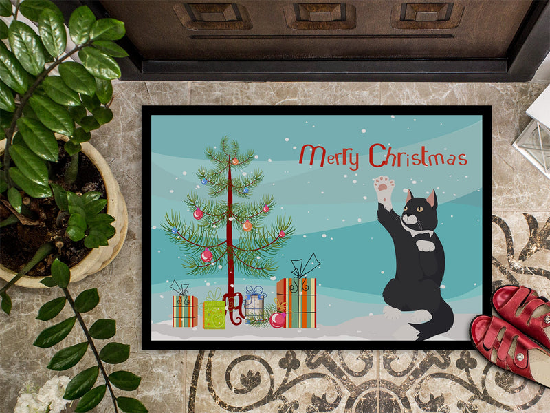 American Polydactyl Cat Merry Christmas Doormat - 24x36 Decorative Floor Mat – Indoor/Outdoor Rug with Artistic Flair CK4742JMAT