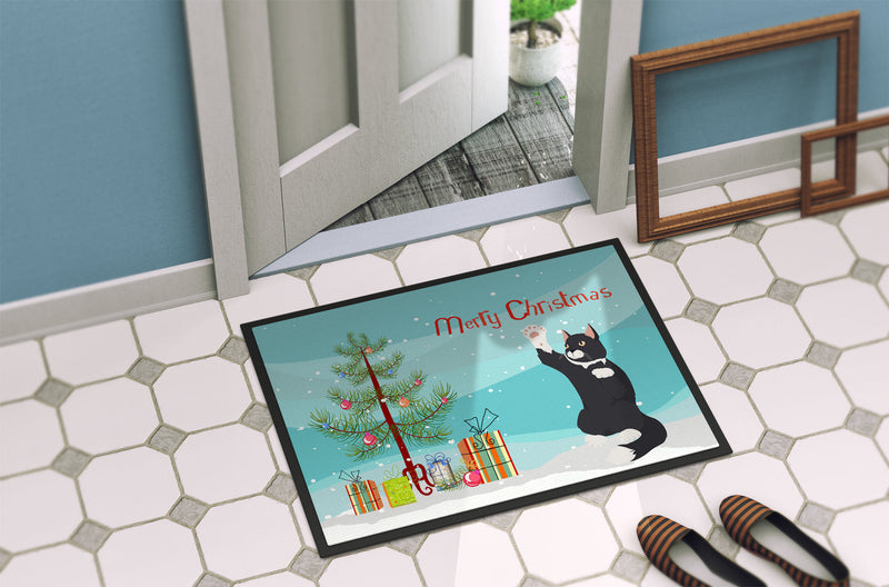 American Polydactyl Cat Merry Christmas Doormat - 18x27 Decorative Floor Mat – Indoor/Outdoor Rug with Artistic Flair CK4742MAT