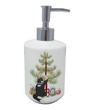 American Polydactyl Cat Merry Christmas Ceramic Soap Dispenser