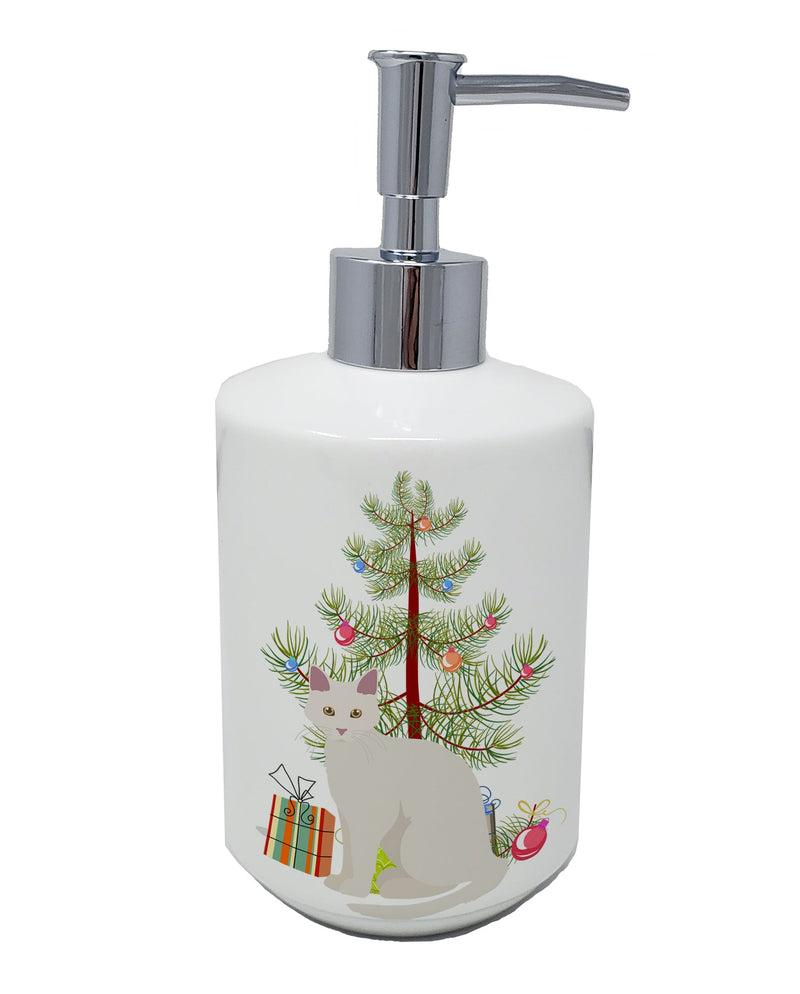 Aphrodite Giant Cat Merry Christmas Ceramic Soap Dispenser
