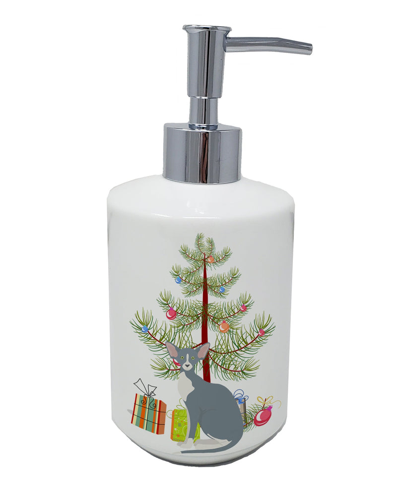 Peterbald Cat Merry Christmas Ceramic Soap Dispenser