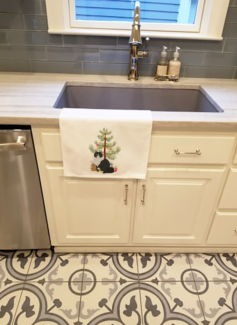 Siberian Forest Cat Merry Christmas White Kitchen Towel Set of 2
