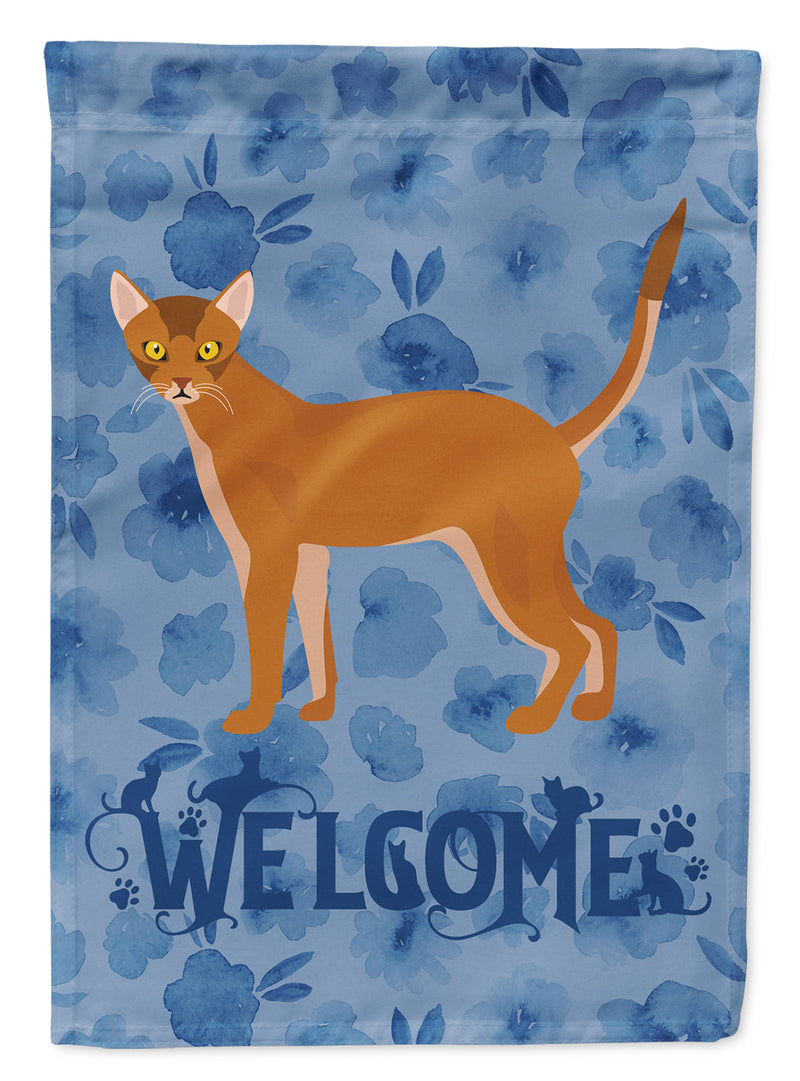 Red Abyssinian Cat Welcome Flag Canvas House Size CK4811CHF