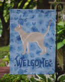 Blue Abyssinian Cat Welcome Garden Flag - Outdoor Decorative Yard Flag CK4813GF