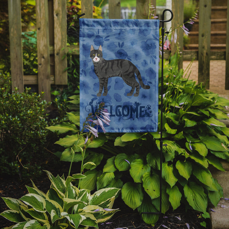 Tricolour Aegean Cat Welcome Flag Garden Size CK4814GF