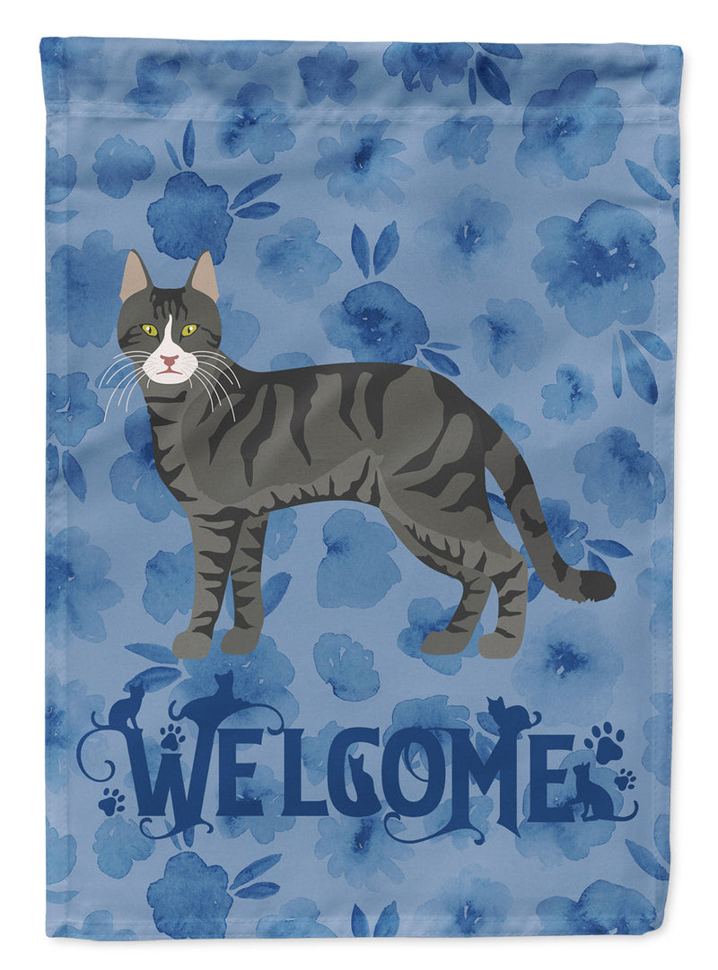 Tricolour Aegean Cat Welcome Flag Garden Size CK4814GF