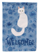 Turkish Angora Cat Welcome Garden Flag - Outdoor Decorative Yard Flag CK5073GF