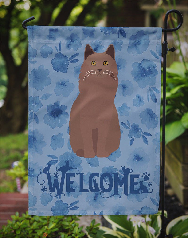 York Chocolate Cat Welcome Flag Garden Size CK5076GF