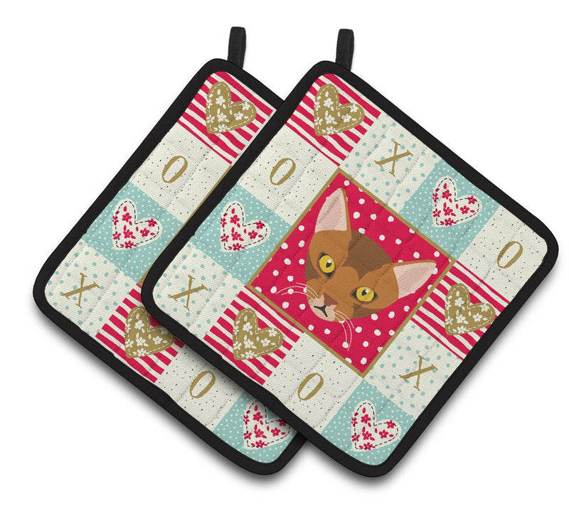 Abyssinian Cat Love Pair of Pot Holders CK5077PTHD