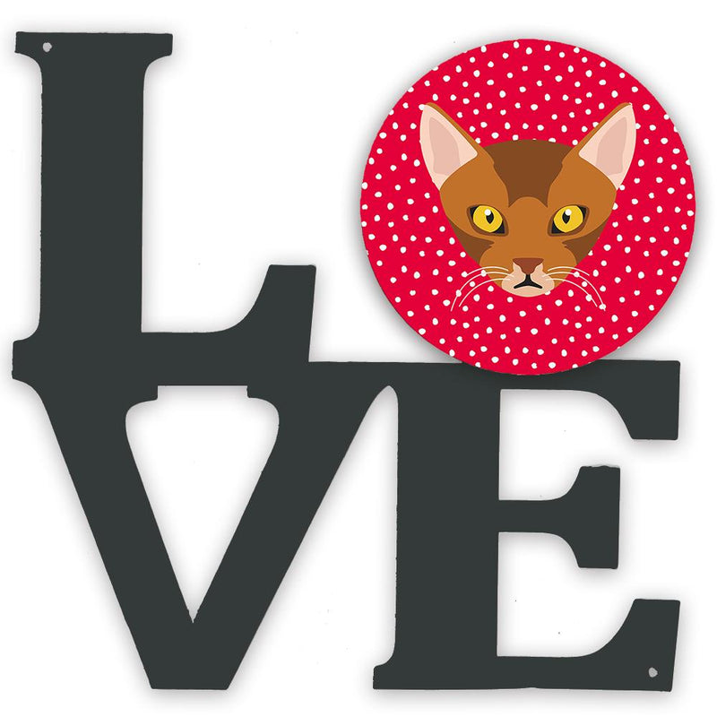 Abyssinian Cat Love Metal Wall Artwork LOVE CK5077WALV