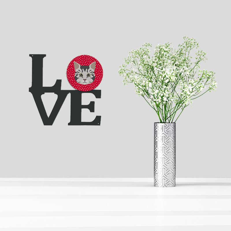 American Bobtail Cat Love Metal Wall Artwork LOVE CK5079WALV