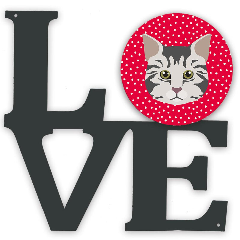 American Bobtail Cat Love Metal Wall Artwork LOVE CK5079WALV