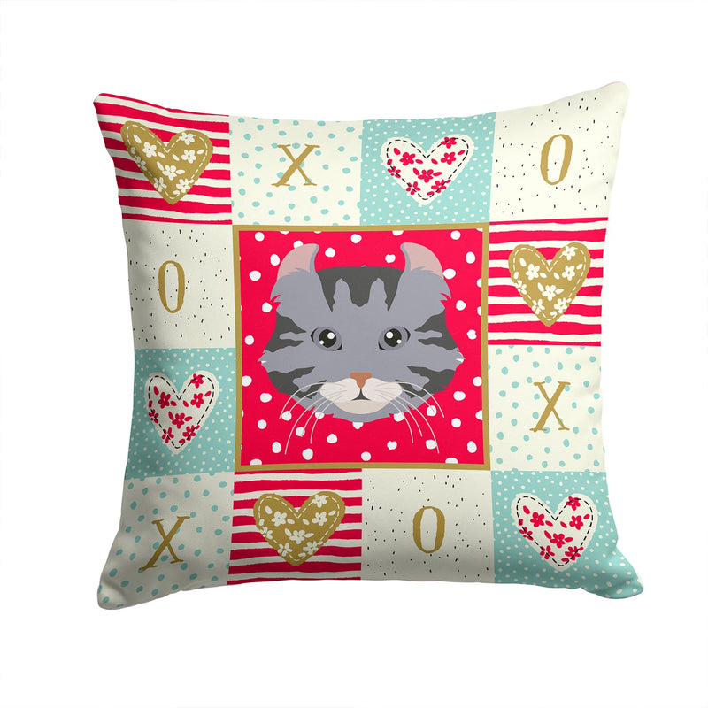 American Curl Cat Love Fabric Decorative Pillow CK5080PW1414