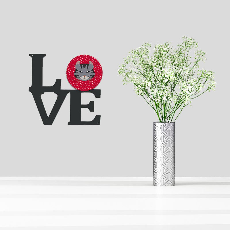 American Curl Cat Love Metal Wall Artwork LOVE CK5080WALV