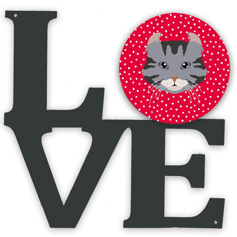 American Curl Cat Love Metal Wall Artwork LOVE CK5080WALV