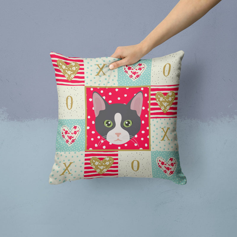 American Polydactyl Cat Love Fabric Decorative Pillow CK5081PW1414