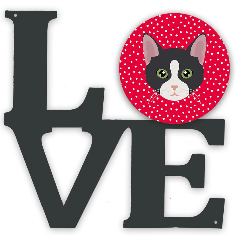 American Polydactyl Cat Love Metal Wall Artwork LOVE CK5081WALV