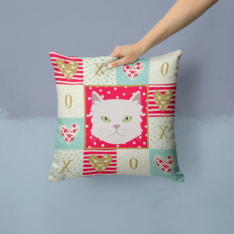 Asian Semi Longhaired Cat Love Fabric Decorative Pillow CK5085PW1414