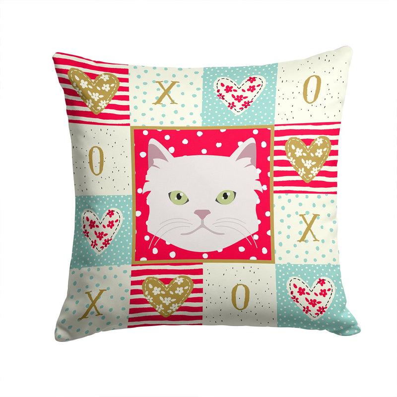 Asian Semi Longhaired Cat Love Fabric Decorative Pillow CK5085PW1414