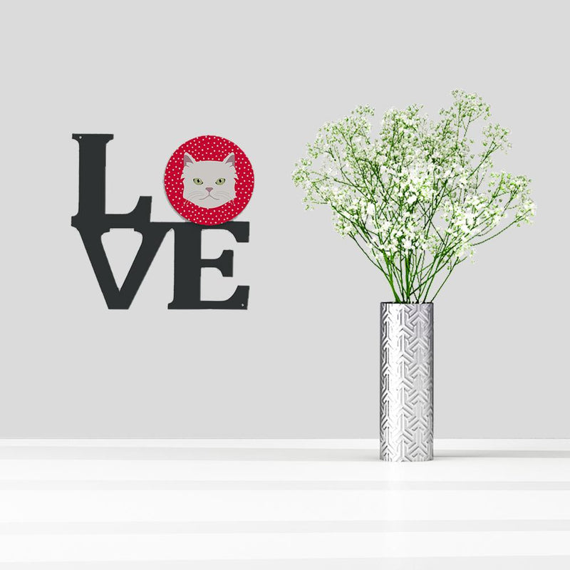 Asian Semi Longhaired Cat Love Metal Wall Artwork LOVE CK5085WALV