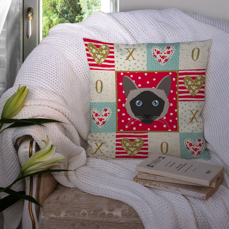 Balinese Cat Love Throw Pillow - 14x14 Decorative Pillow – Art for Your Home & Patio CK5087PW1414