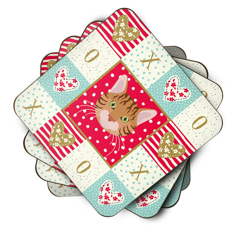 Set of 4 Bengal Cat Love Foam Coasters Set of 4 CK5089FC