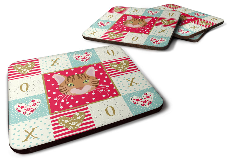 Set of 4 Bengal Cat Love Foam Coasters Set of 4 CK5089FC