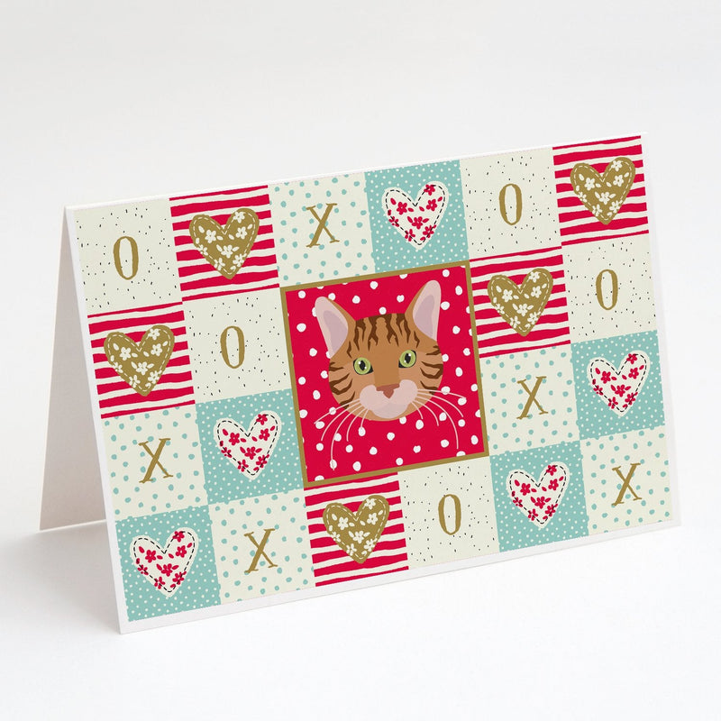 Bengal Cat Love Greeting Cards and Envelopes Pack of 8