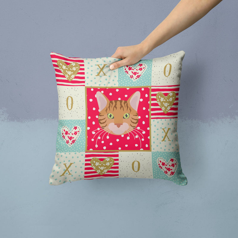 Bengal Cat Love Fabric Decorative Pillow CK5089PW1414