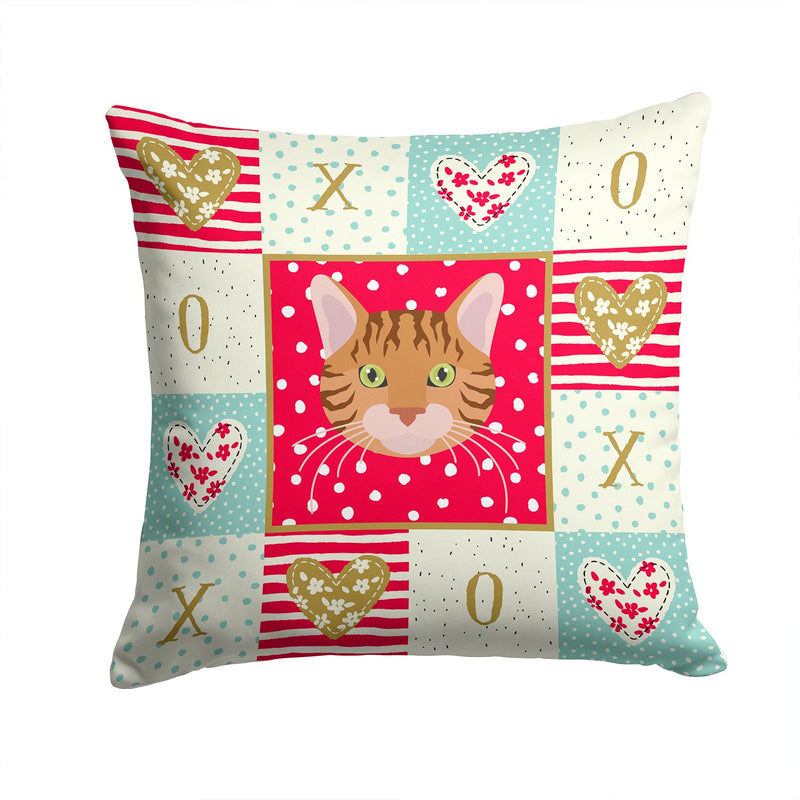 Bengal Cat Love Fabric Decorative Pillow CK5089PW1414