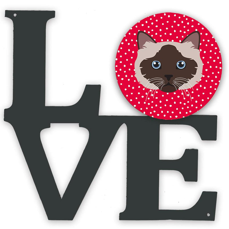 Birman Cat Love Metal Wall Artwork LOVE CK5090WALV