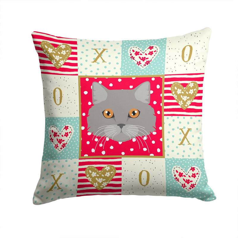 Brazilian Longhair Cat Love Throw Pillow - 14x14 Decorative Pillow – Art for Your Home & Patio CK5093PW1414