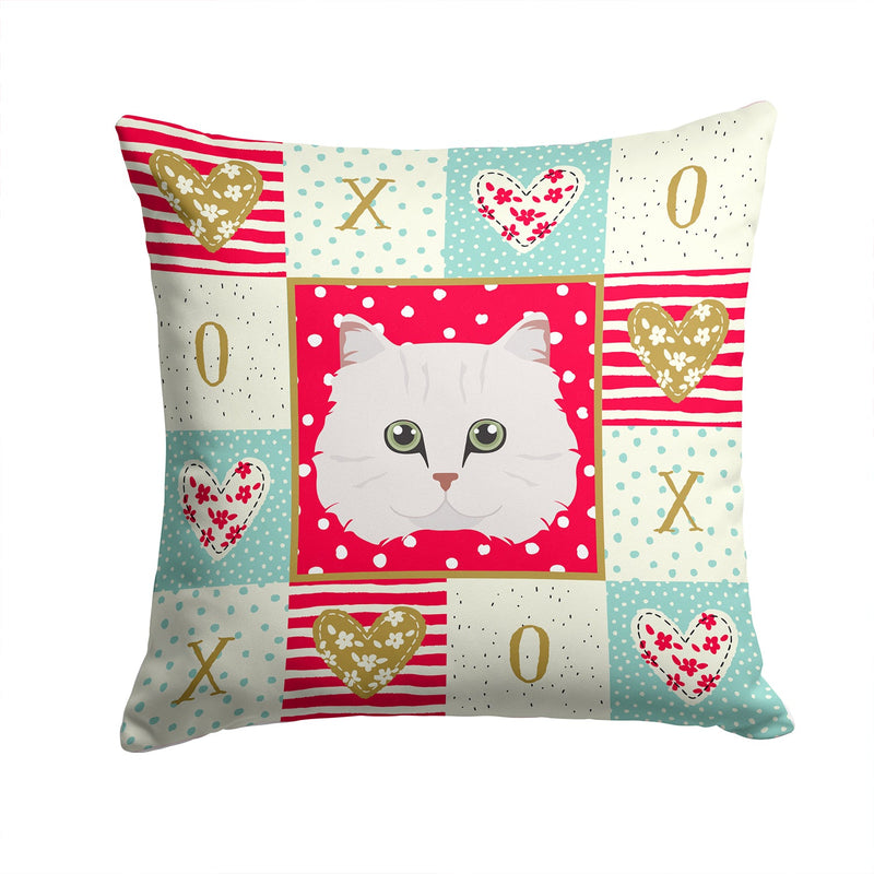 Chinchilla Persian Longhair Cat Love Throw Pillow - 14x14 Decorative Pillow – Art for Your Home & Patio CK5103PW1414