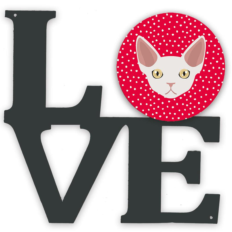 Devon Rex Cat Love Metal Wall Artwork LOVE CK5110WALV