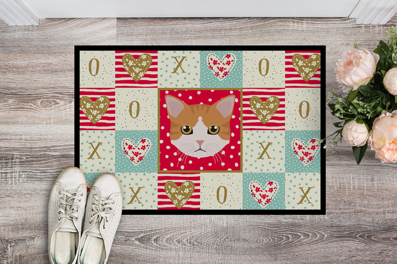 European Shorthair Cat Love Doormat - 18x27 Decorative Floor Mat – Indoor/Outdoor Rug with Artistic Flair CK5116MAT
