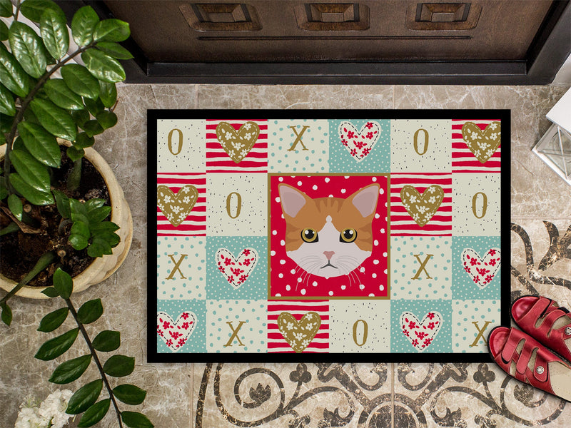 European Shorthair Cat Love Doormat - 18x27 Decorative Floor Mat – Indoor/Outdoor Rug with Artistic Flair CK5116MAT