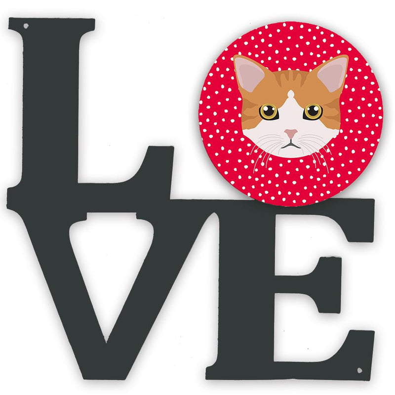 European Shorthair Cat Love Metal Wall Artwork LOVE CK5116WALV