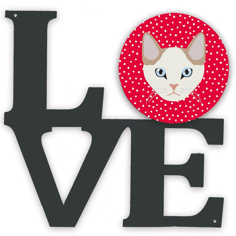 Korean Bobtail Cat Love Metal Wall Artwork LOVE CK5125WALV