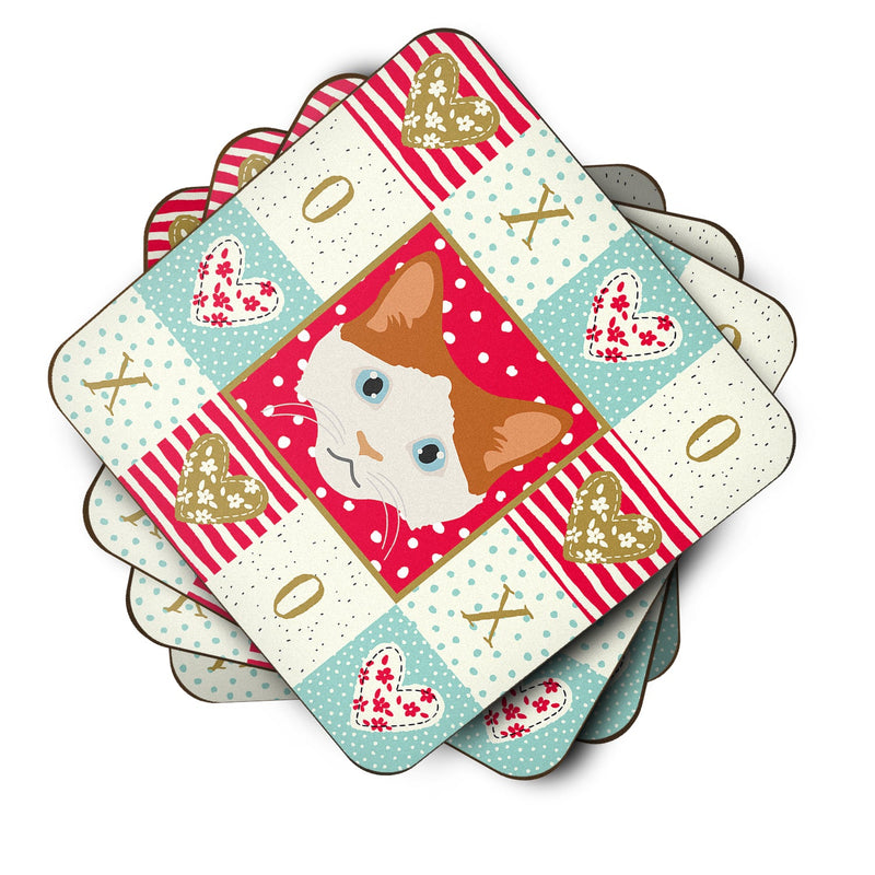 La Perm Cat Love Coasters - Set of 4 Lightweight Foam, Absorbent Drink Coasters  CK5127FC