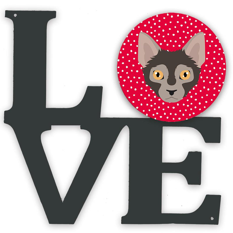 Lykoi Cat Love Metal Wall Artwork LOVE CK5128WALV