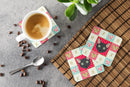 Mandalay Cat Love Coasters - Set of 4 Lightweight Foam, Absorbent Drink Coasters  CK5131FC