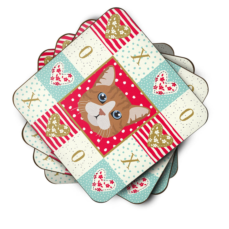 Manx Cat Love Coasters - Set of 4 Lightweight Foam, Absorbent Drink Coasters  CK5132FC
