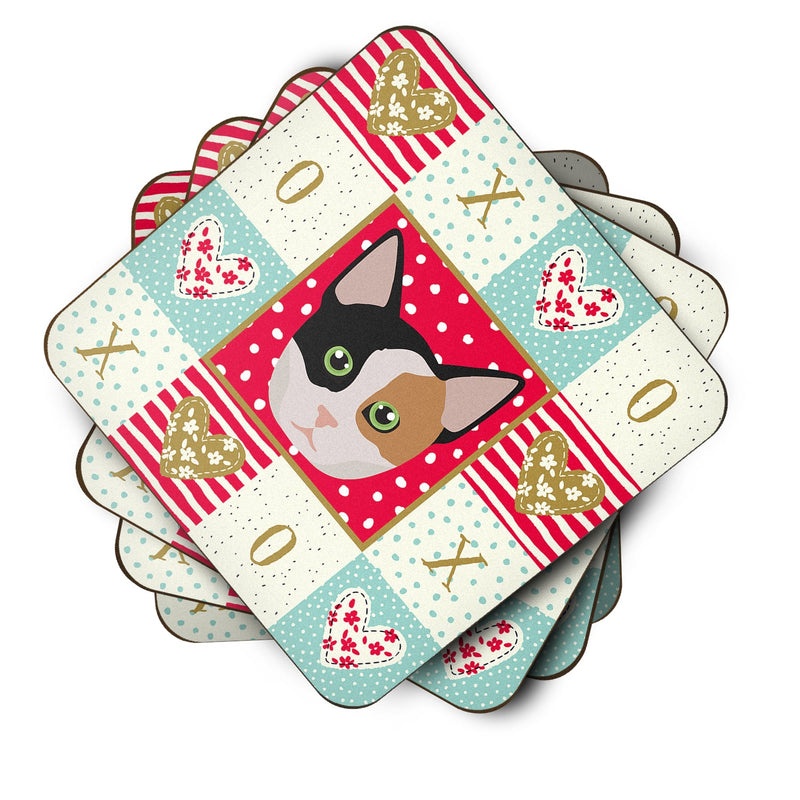 Munchkin Cat Love Coasters - Set of 4 Lightweight Foam, Absorbent Drink Coasters  CK5134FC